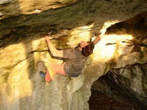 Profikletterer Fabian Christoph aus Krottensee in der Wand Profikletterer Fabian Christoph aus Krottensee in der Wand